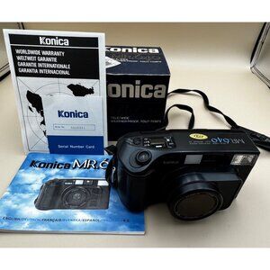 Konica MR.640 Tele/Wide Weather-Proof 35mm Film Camera Box & Manual FOR PARTS
